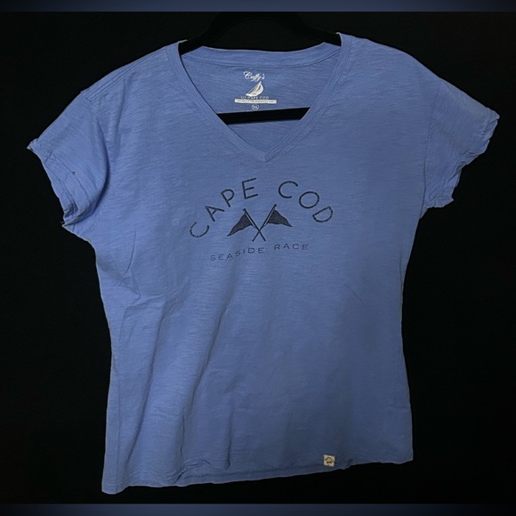 Cuffy's Tops - Cuff’s of Cape Cod Tee Shirt•Size XL Blue•Cap Sleeve